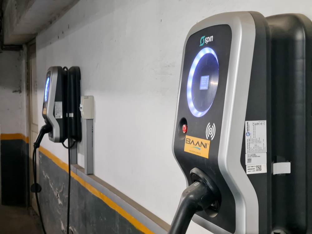 rofessional EV charger installation in a Cincinnati home garage for convenient electric vehicle charging