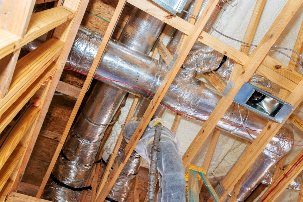 Professional HVAC installation in a Cincinnati home with proper heating and cooling system setup