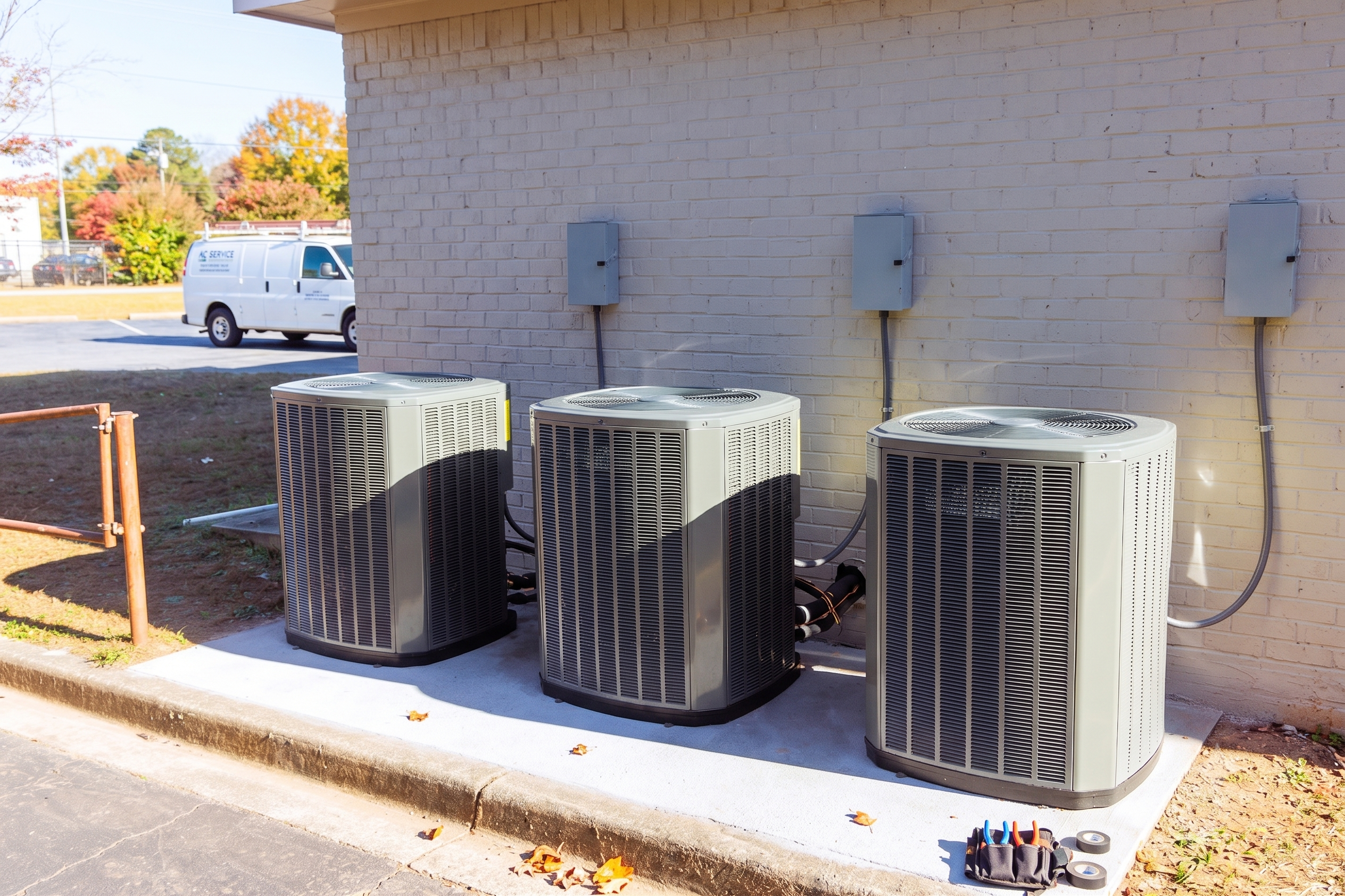 Homeowner performing DIY air conditioner troubleshooting before calling an HVAC technician