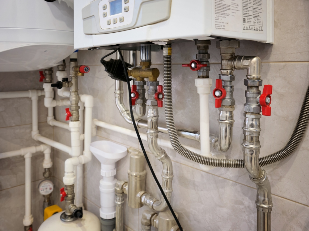 Professional new water heater installation in a Dayton home, including plumbing connections and system setup